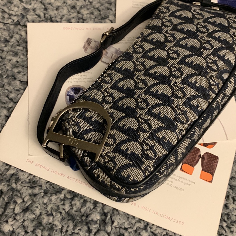 Vintage Christian Dior Mini Diorissimo Canvas Pochette